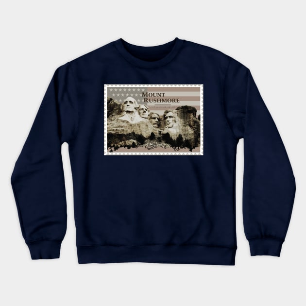 Mount Rushmore Stamp Crewneck Sweatshirt by Northofthepines